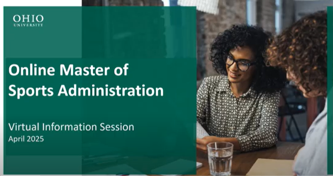 Online Master of Sports Administration Virtual Information Session