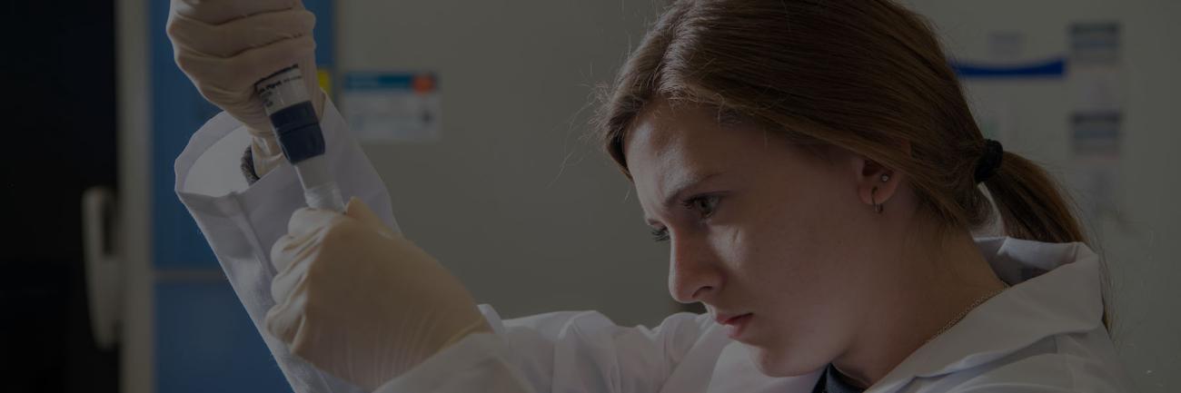 A student in the OHIO chemistry lab