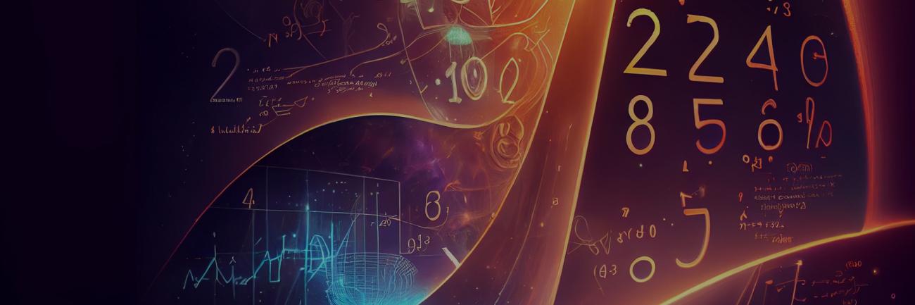 Swirling illustrations of mathematical formulas