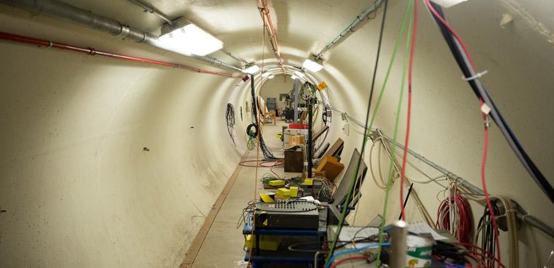 Edwards Accelerator Time of Flight Tunnel, view looking down the tunnel.