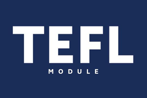 Wordmark for "TEFL Module" on dark blue background.