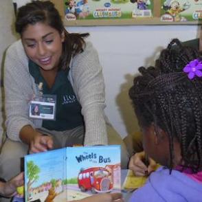 Child learning to read
