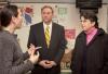 Superintendent speaking with teachers