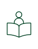 Person reading a book icon