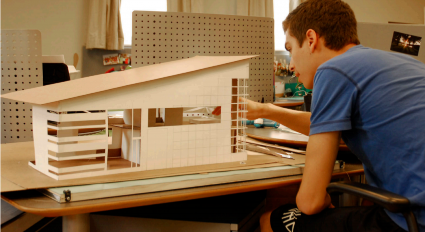Student working