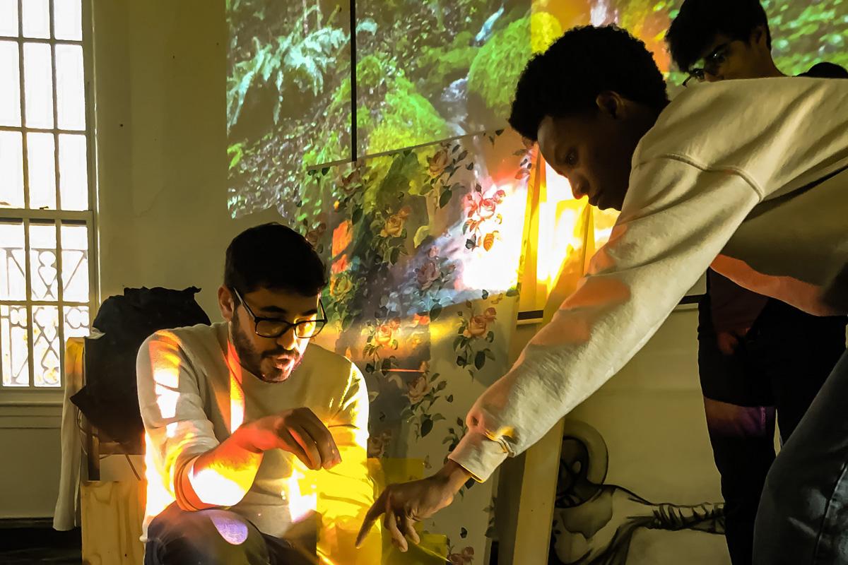 Students create art with light