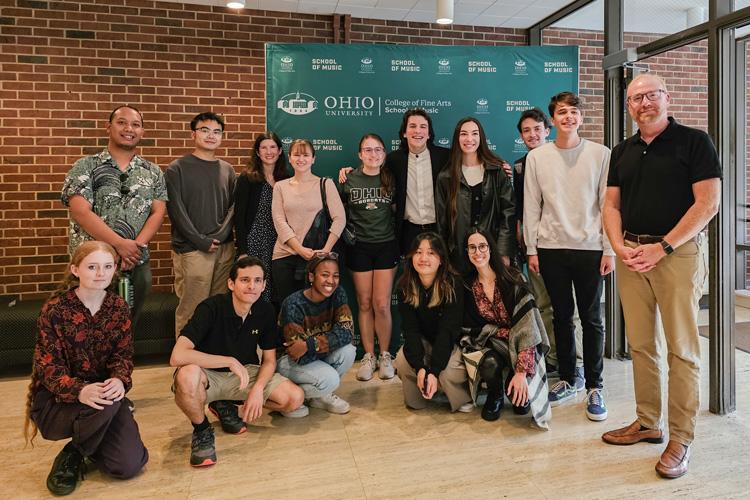 Professors and students in Ohio University's piano studio community