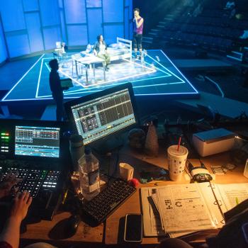 Computers for the lighting designers during at a play
