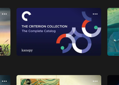Criterion Collection website display