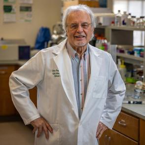 Dr. John Kopchick in his research lab.