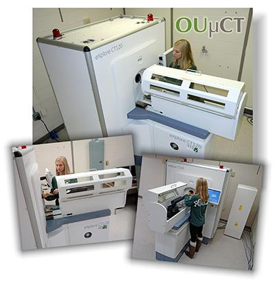 MicroCT Scanner next to technician