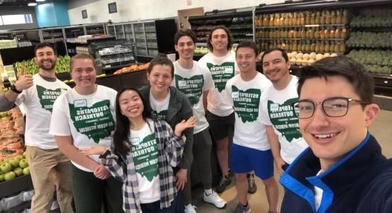 Students volunteering on public service day