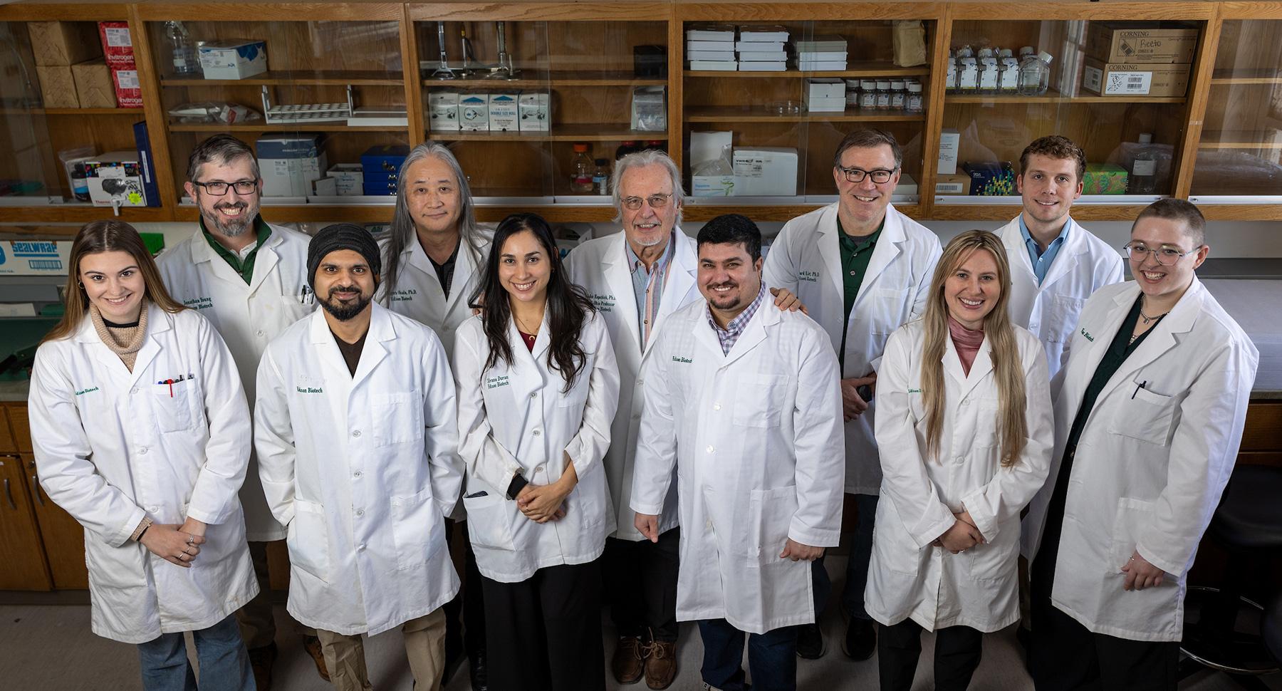 John Kopchick lab members posing for group photo