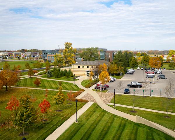 Aerial photo of the Ohio University Dublin Campus