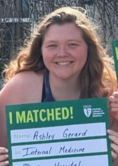 HCOM student Ashley Gerard at Match Day