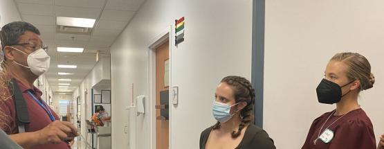 RUSP students talk to PrimaryOne Health staff