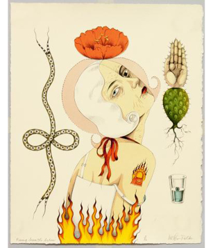 Kathryn Polk, Rising from the Ashes, 2013, Lithograph, KMA2013.12.01 