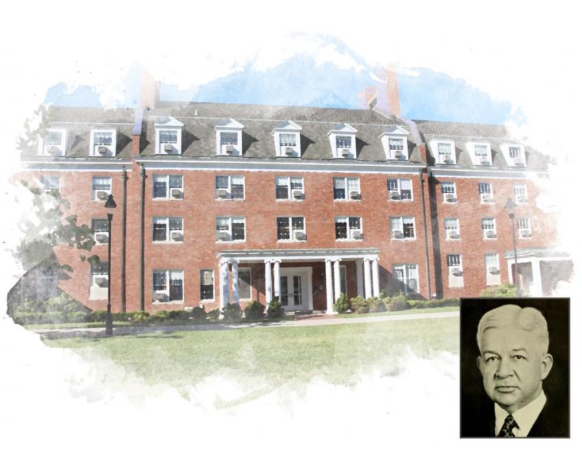 Wilson Hall with photo Hiram Roy Wilson