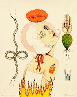 "Rising From The Ashes, Kathryn Polk, 2013, lithograph