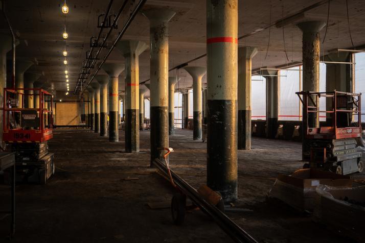 The former West Union Street Office Center and future Russ Research Opportunity Center during renovations in November 2021.