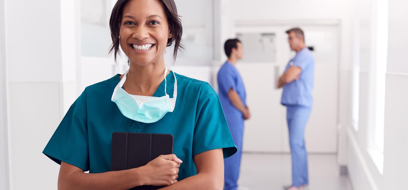 nurse smiling