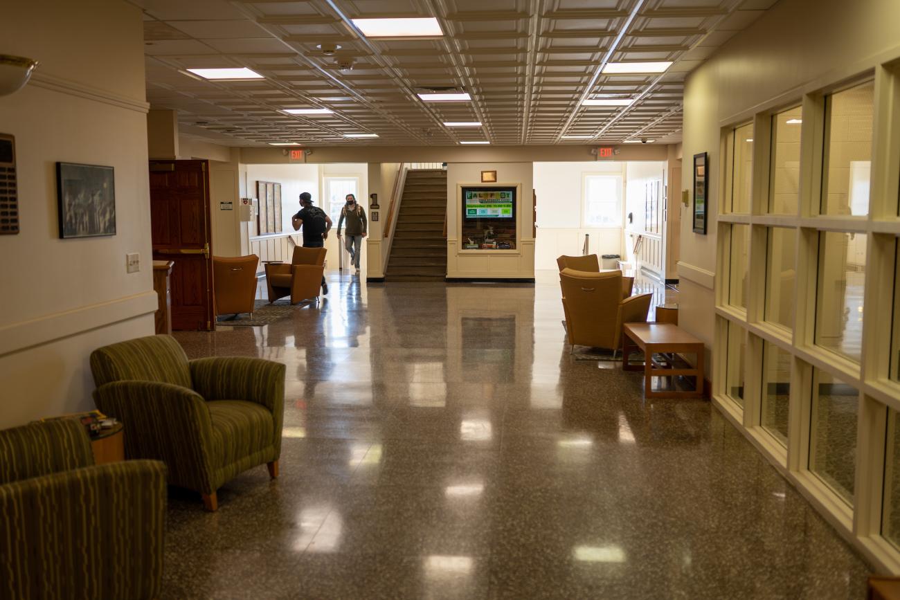Interior view of the first floor lobby of Ohio University Eastern, Shannon Hall