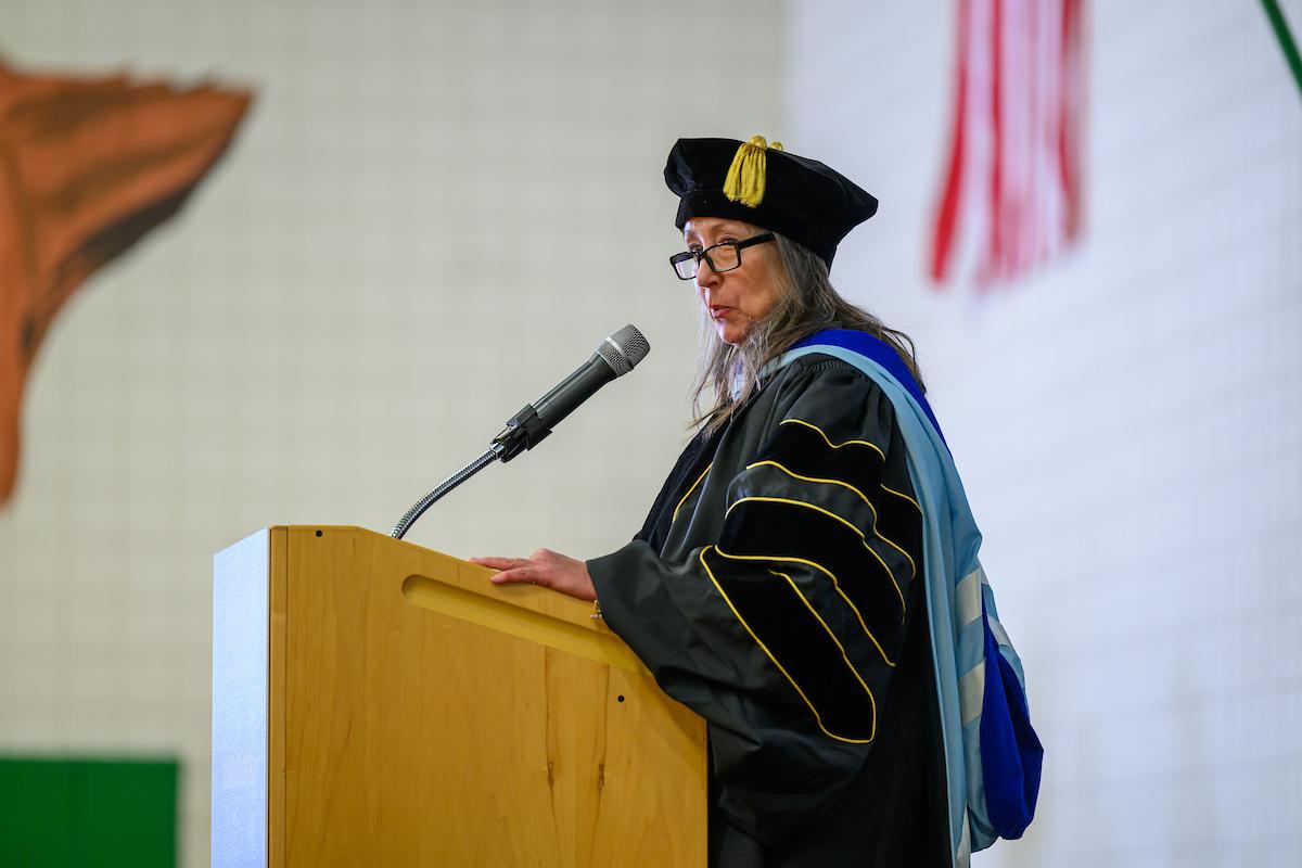 Dean Martha Kline at OHIO Lancaster's 2025 Graduation Recognition Ceremony