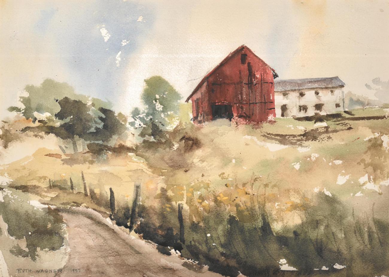 Portrait of the farm that became OHIO Lancaster