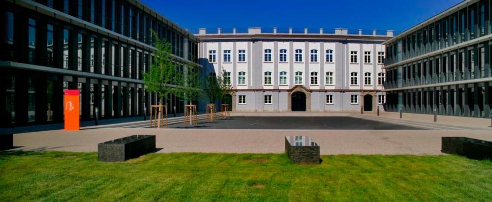 Building on Augsburg University's campus in Germany.