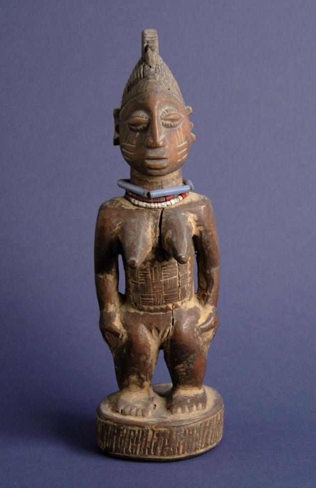 Ibeji Figure (Female),  20th c.,  Yoruba,  Nigeria,  glass, beads,  10.5 x 3 x 3in ( 26.7 x 7.6 x 7.6cm),  83.045.B5.
