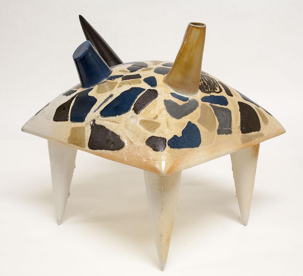Untitled, 1996, Valda Podkaine, stoneware and glazes, 12.625 in. x 11 in. x 10 in. (32.1cm x 27.9cm x 25.4cm), 96.002.1. Gift of the artist.