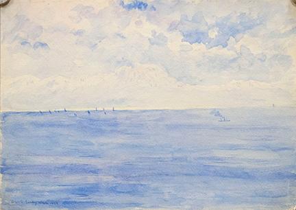 ocean, horizon and sky
