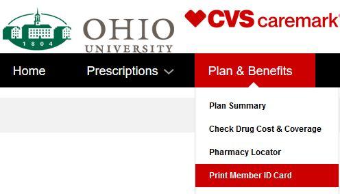 screenshot of print member ID card CVS caremark site