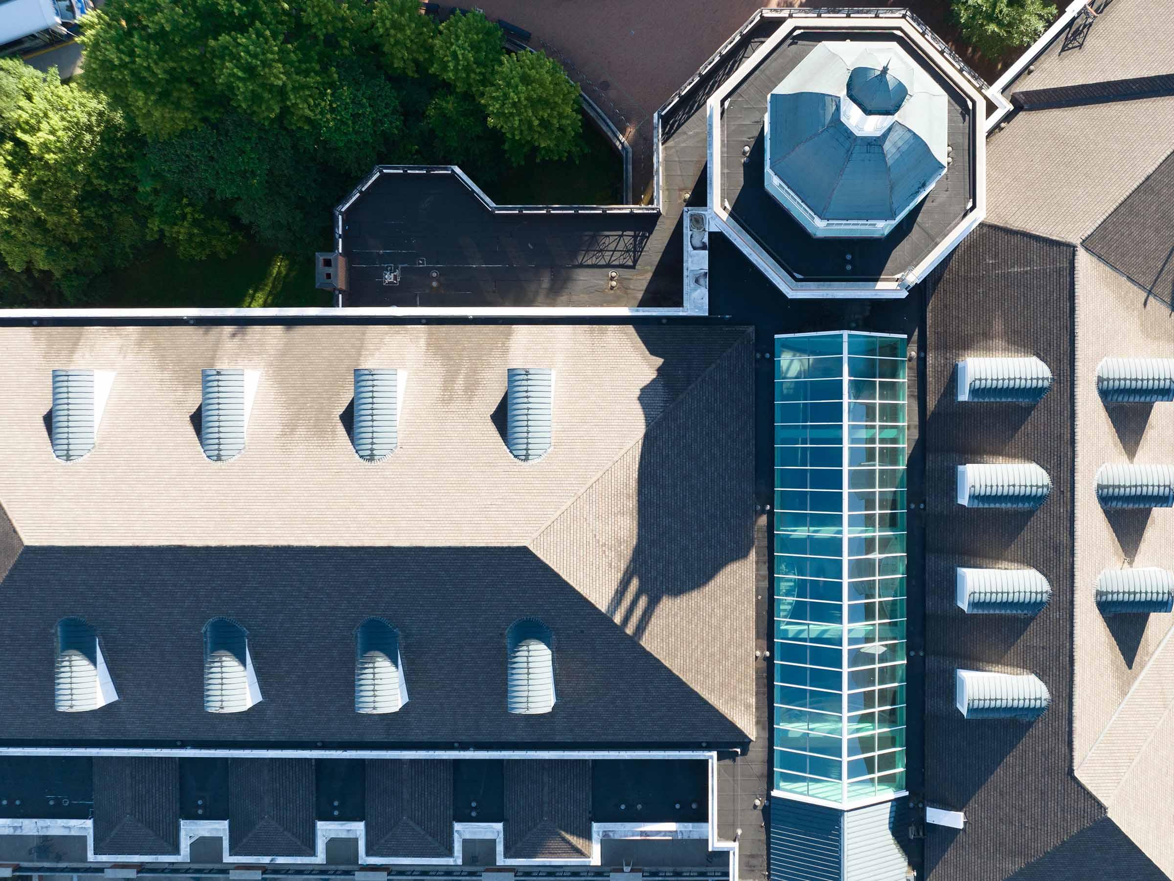 Drone photo above Baker Center
