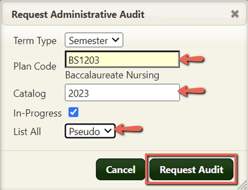 request administrative audit