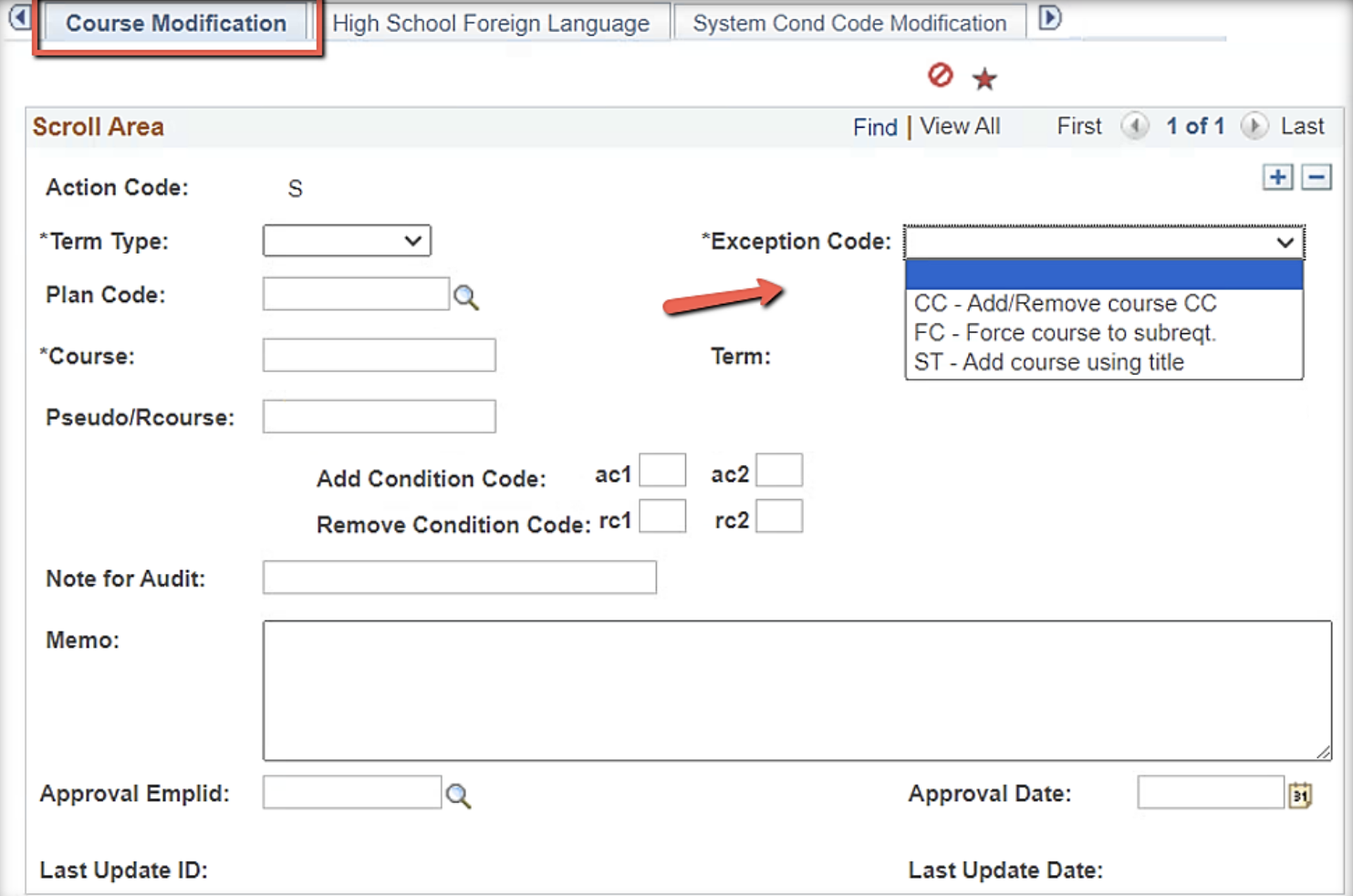 CC exception