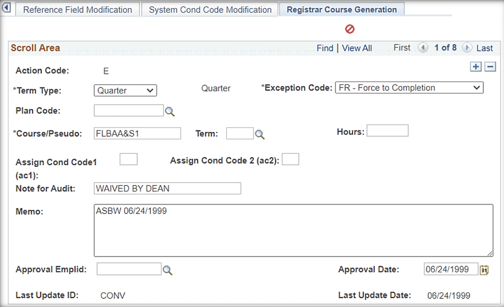 Registrar Course Generation