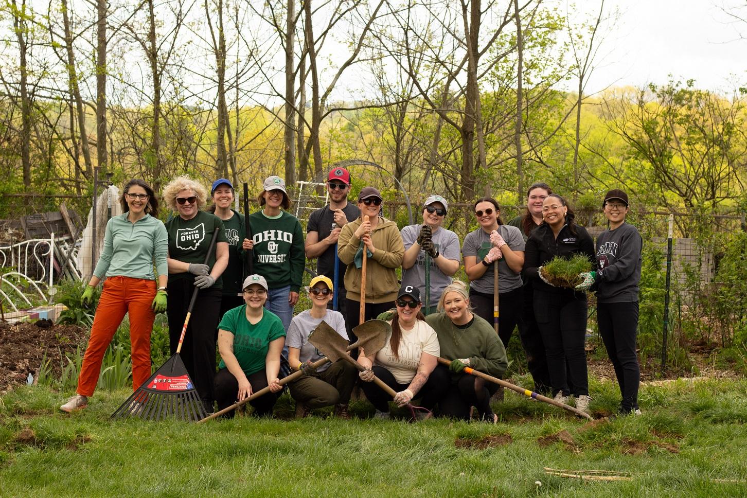 Group picture of OUAA staff doing community event.