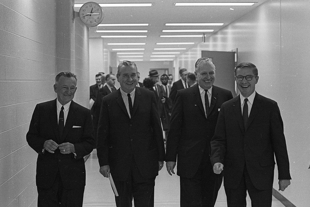 Ohio University Chillicothe campus dedication dignitary group, December 7, 1966