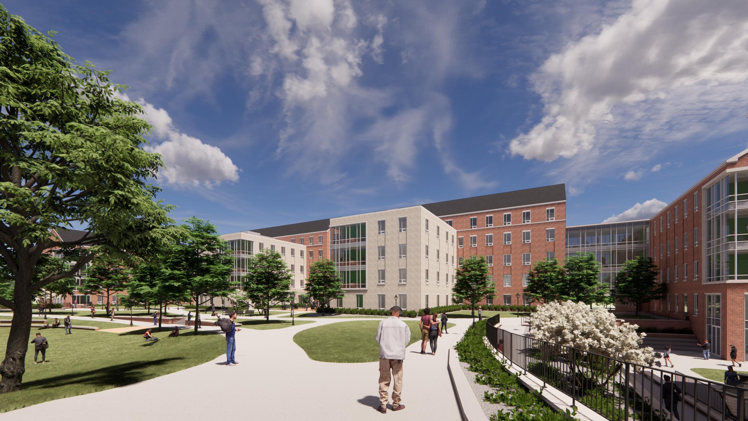 New Elevated South Green Courtyard Behind Pickering, Brown and Mackinnon Halls.