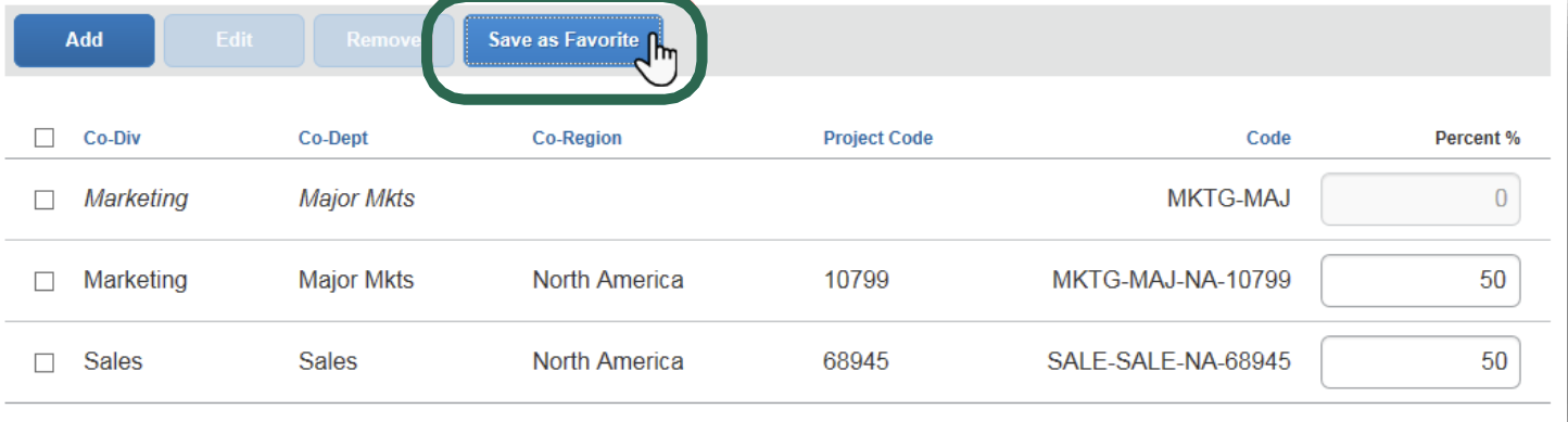 save as favorite