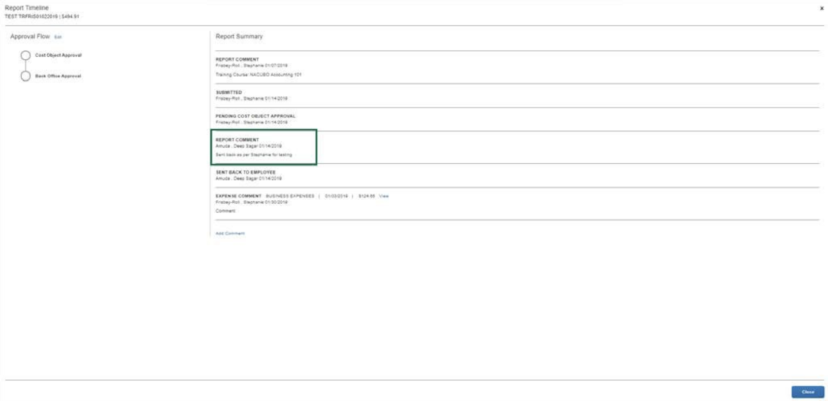 report timeline