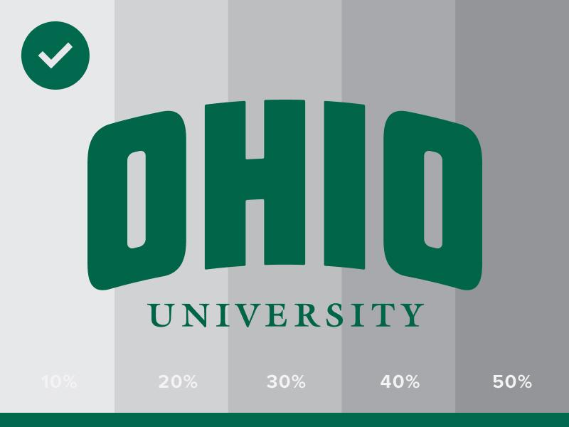 Ohio University Logo - Light Background Color Acceptable Use