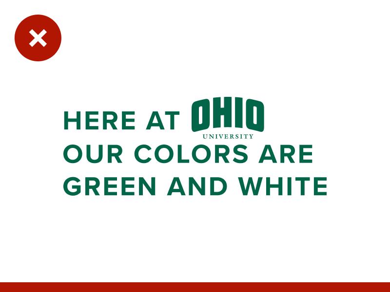 Ohio University Logo - Written Text Not Acceptable Use