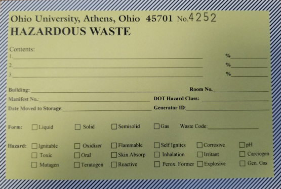Hazardous Waste Card