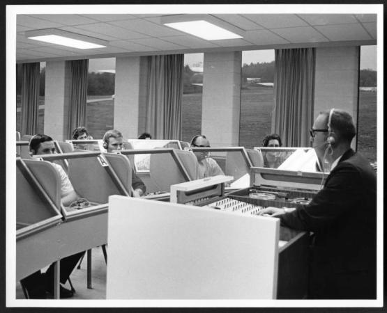 Students in an audio lab