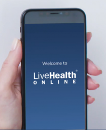 livehealth online screenshot on mobile phone