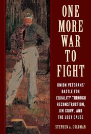 Art image of man standing with book title on right.