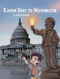 Child standing in front of Edison statue in DC.